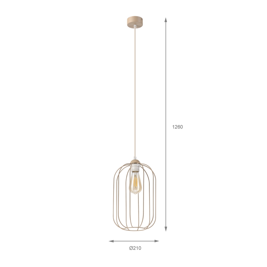 Luster na lanku DESTELLO 1xE27/15W/230V priemer 21 cm béžový