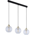 Luster na lanku DEVON 3xE27/15W/230V čierna/priehľadná