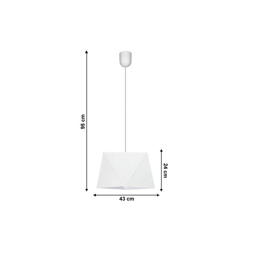 Luster na lanku DIAMENT 1xE27/60W/230V biela