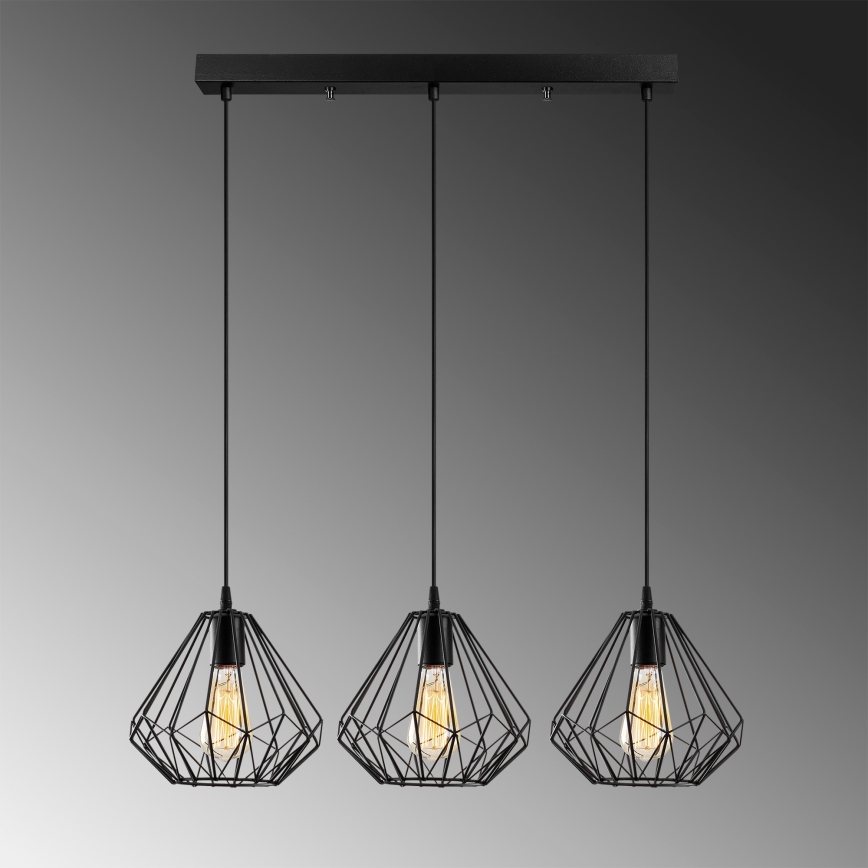 Luster na lanku DIAMOND 3xE27/100W/230V