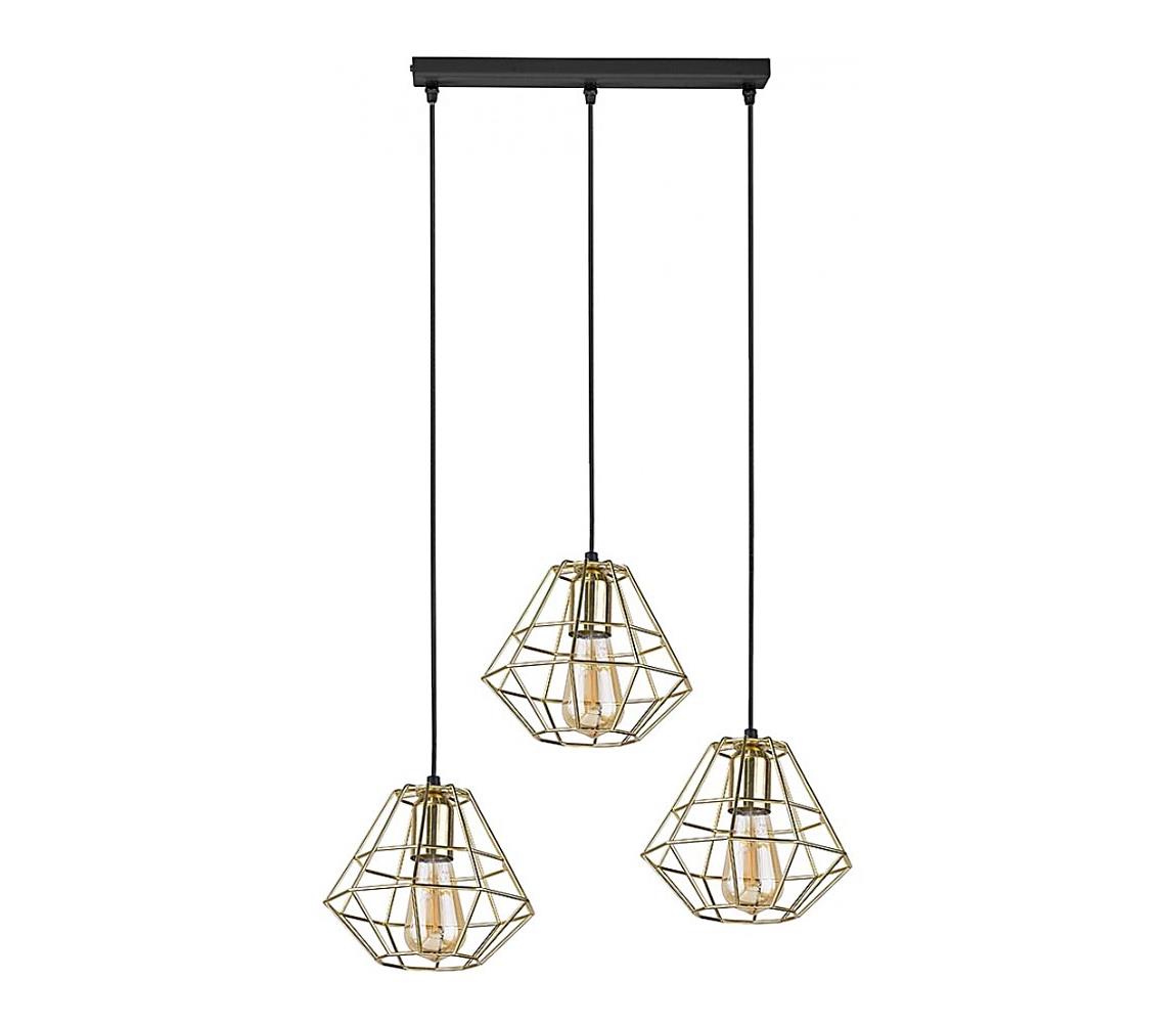 Luster na lanku DIAMOND 3xE27/60W/230V zlatá