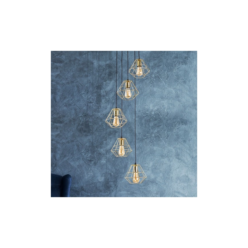Luster na lanku DIAMOND 5xE27/60W/230V