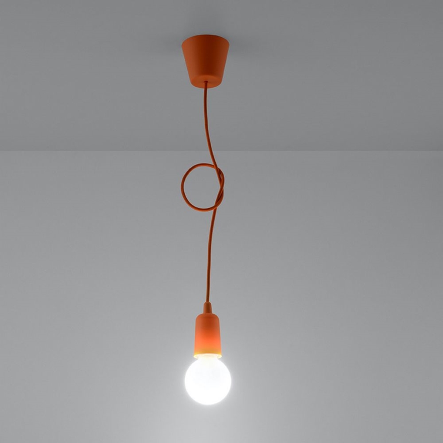 Luster na lanku DIEGO 1xE27/60W/230V oranžová