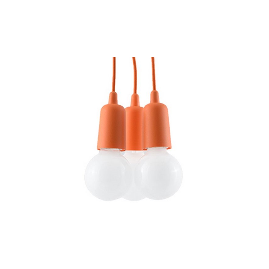 Luster na lanku DIEGO 3xE27/60W/230V oranžová