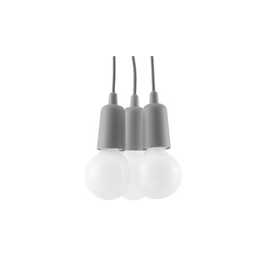 Luster na lanku DIEGO 3xE27/60W/230V šedá