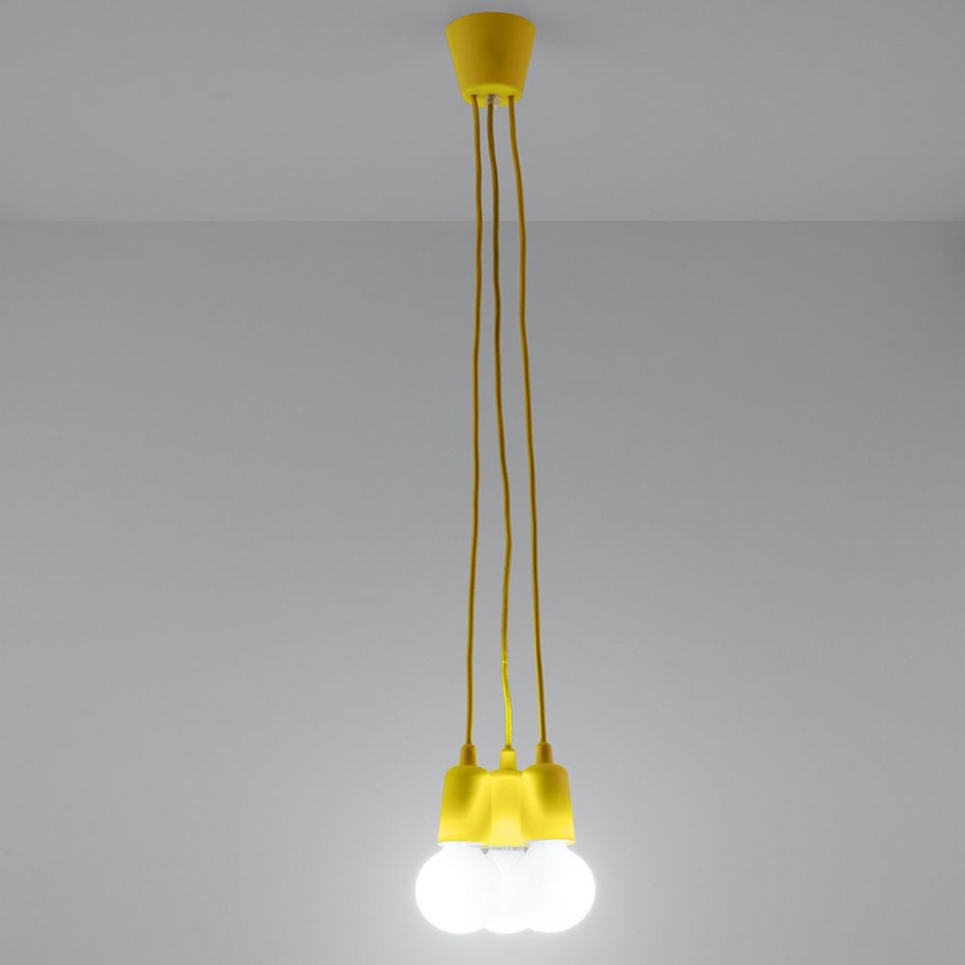 Luster na lanku DIEGO 3xE27/60W/230V žltá