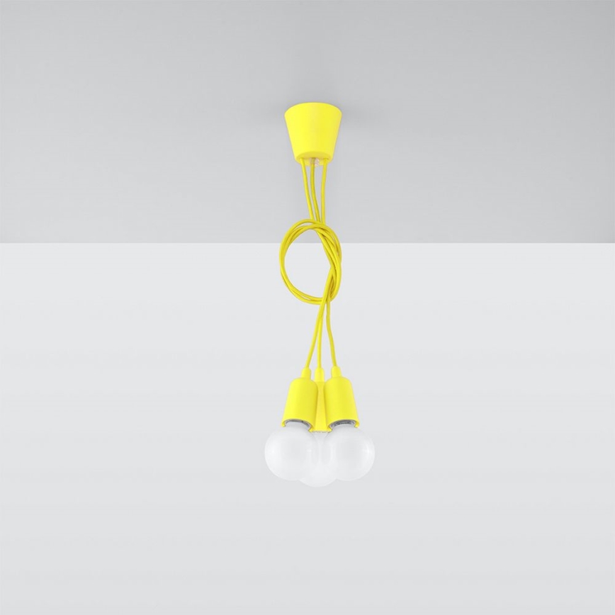 Luster na lanku DIEGO 3xE27/60W/230V žltá