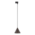 Luster na lanku do 1-fázového lištového systému CONO 1xE27/15W/230V čierna/hnedá