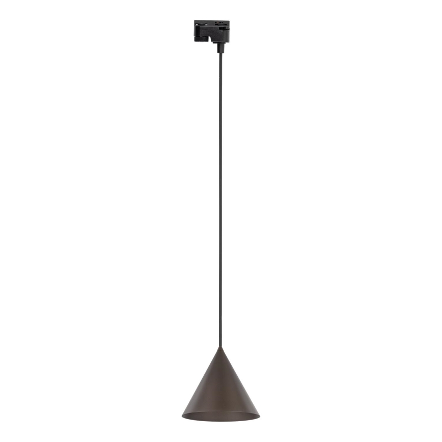 Luster na lanku do 1-fázového lištového systému CONO 1xE27/15W/230V čierna/hnedá