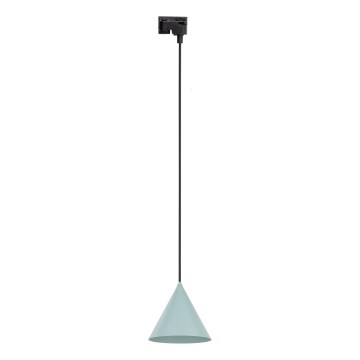 Luster na lanku do 1-fázového lištového systému CONO 1xE27/15W/230V čierna/mintová