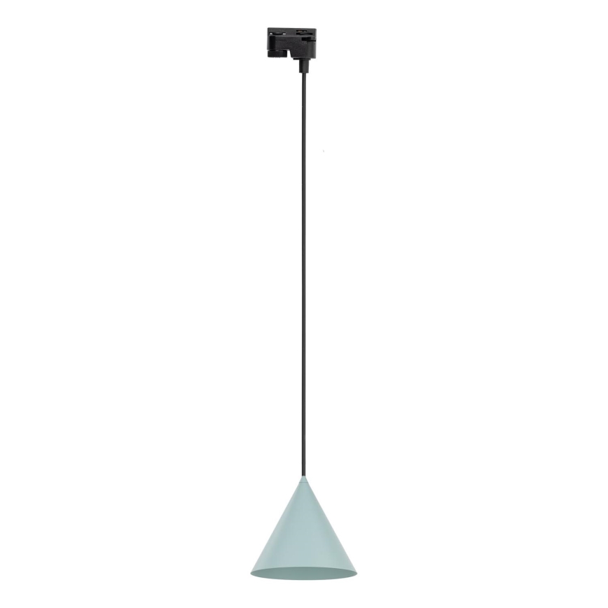 Luster na lanku do 1-fázového lištového systému CONO 1xE27/15W/230V čierna/mintová