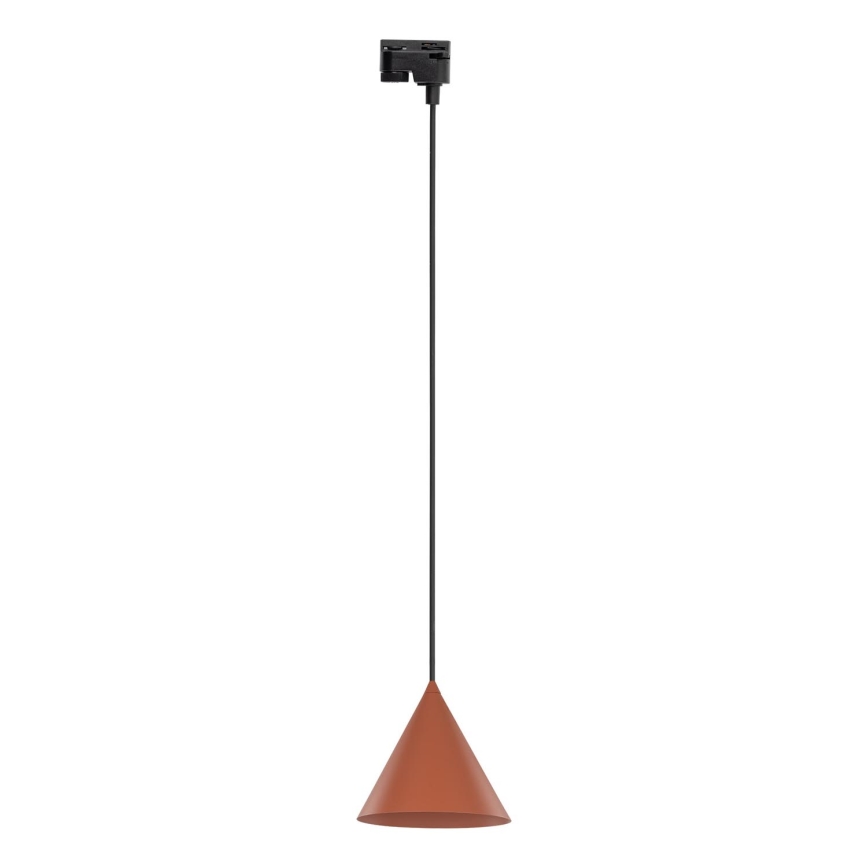 Luster na lanku do 1-fázového lištového systému CONO 1xE27/15W/230V čierna/tehlová