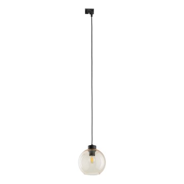 Luster na lanku do 1-fázového lištového systému CUBUS 1xE27/15W/230V čierna/dymová béžová