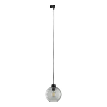 Luster na lanku do 1-fázového lištového systému CUBUS 1xE27/15W/230V čierna/dymová čierna