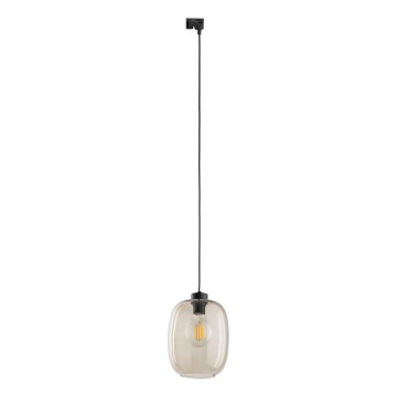 Luster na lanku do 1-fázového lištového systému ELIO 1xE27/15W/230V čierna/dymová béžová