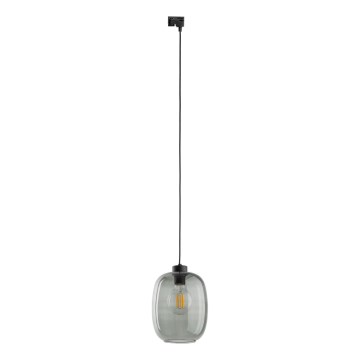 Luster na lanku do 1-fázového lištového systému ELIO 1xE27/15W/230V čierna/dymová čierna