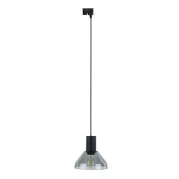 Luster na lanku do 1-fázového lištového systému NEO 1xE27/15W/230V čierna/dymová čierna