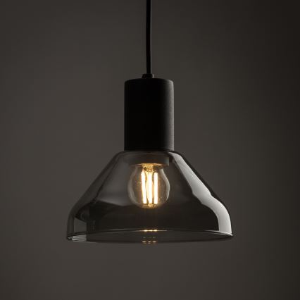 Luster na lanku do 3-fázového lištového systému NEO 1xE27/15W/230V čierna/dymová čierna