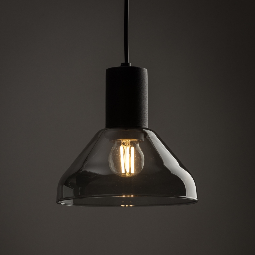 Luster na lanku do 3-fázového lištového systému NEO 1xE27/15W/230V čierna/dymová čierna