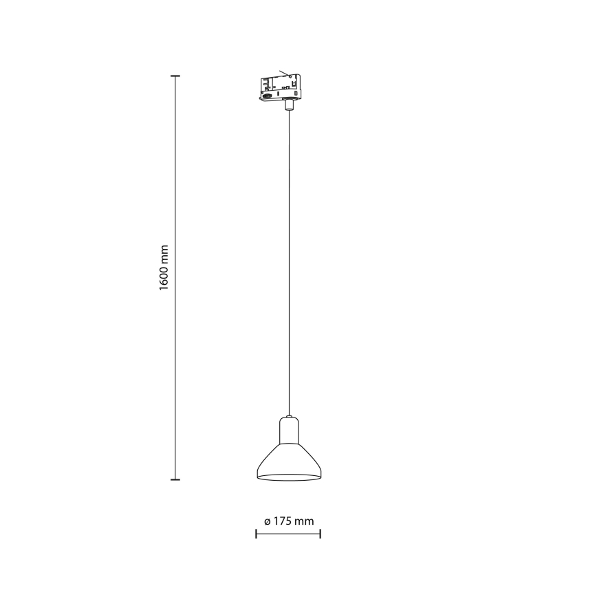 Luster na lanku do 3-fázového lištového systému NEO 1xE27/15W/230V čierna/dymová čierna