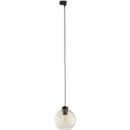 Luster na lanku do 3-fázového lištového systému CUBUS 1xE27/15W/230V čierna/dymová béžová