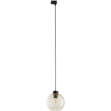 Luster na lanku do 3-fázového lištového systému CUBUS 1xE27/15W/230V čierna/dymová béžová