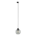 Luster na lanku do 3-fázového lištového systému CUBUS 1xE27/15W/230V čierna/dymová čierna
