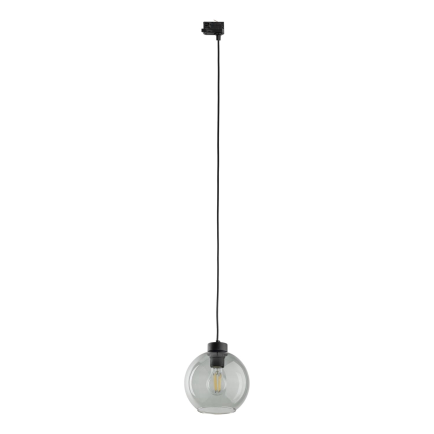 Luster na lanku do 3-fázového lištového systému CUBUS 1xE27/15W/230V čierna/dymová čierna