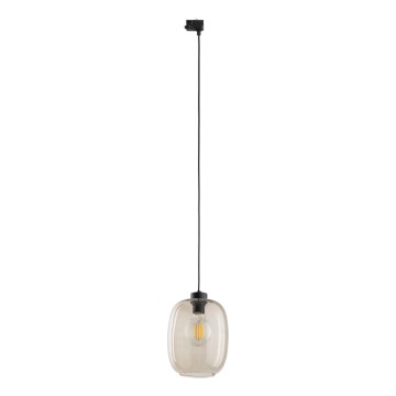Luster na lanku do 3-fázového lištového systému ELIO 1xE27/15W/230V čierna/dymová béžová