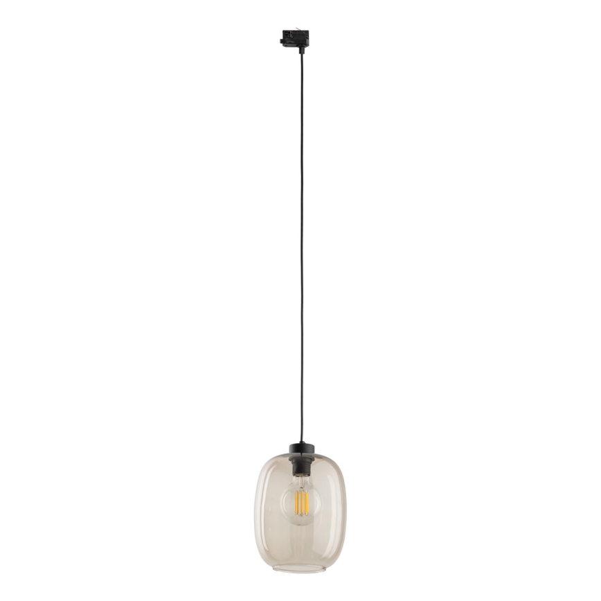 Luster na lanku do 3-fázového lištového systému ELIO 1xE27/15W/230V čierna/dymová béžová