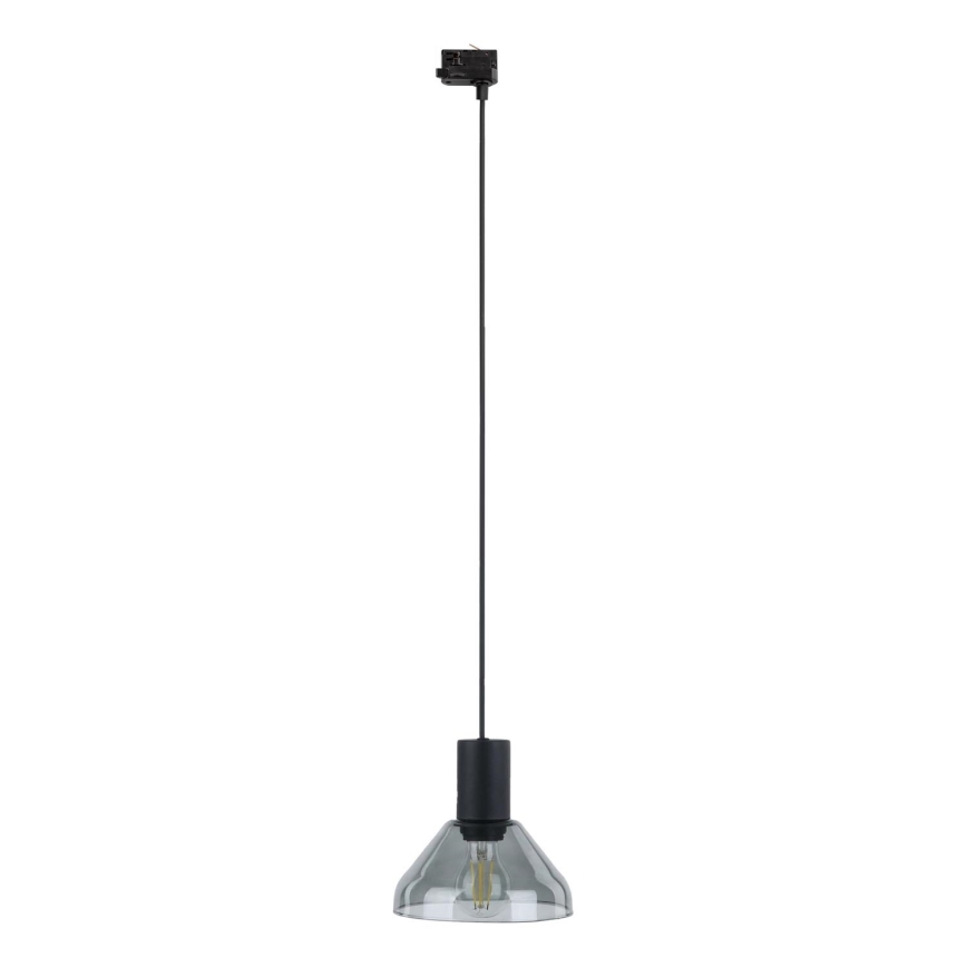 Luster na lanku do 3-fázového lištového systému NEO 1xE27/15W/230V čierna/dymová čierna
