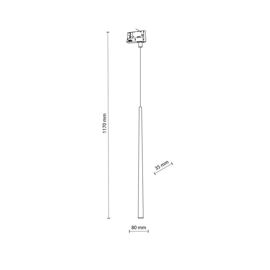 Luster na lanku do 3-fázového lištového systému PIANO 1xG9/8W/230V čierna