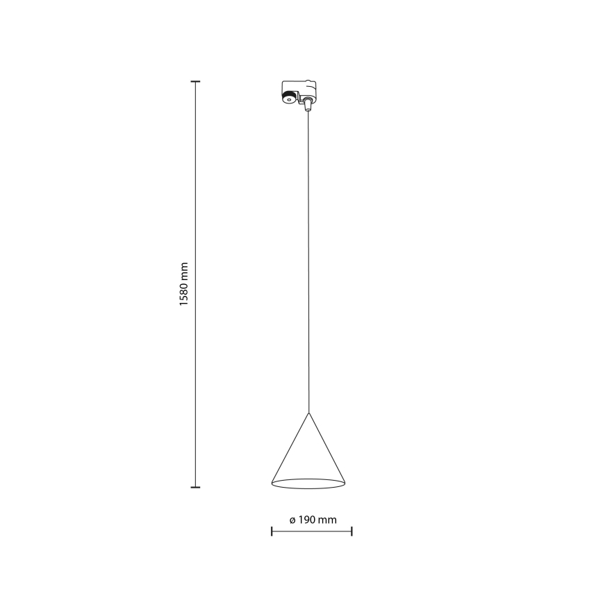 Luster na lanku do 1-fázového lištového systému CONO 1xE27/15W/230V čierna/šedá