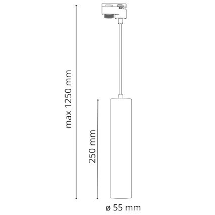 Luster na lanku do lištového systému MARIBEL 3xGU10/10W/230V + 1 m lištový systém čierna