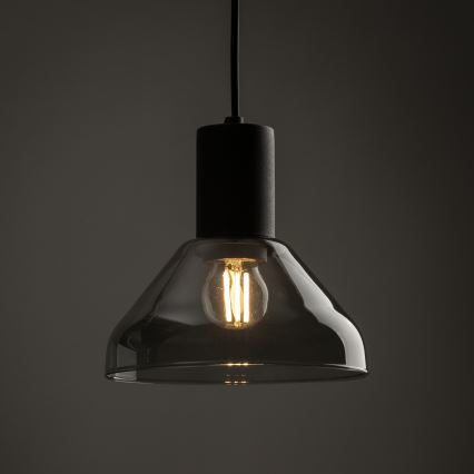 Luster na lanku do 1-fázového lištového systému NEO 1xE27/15W/230V čierna/dymová čierna