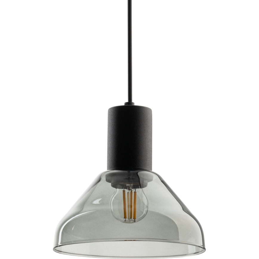 Luster na lanku do 1-fázového lištového systému NEO 1xE27/15W/230V čierna/dymová čierna