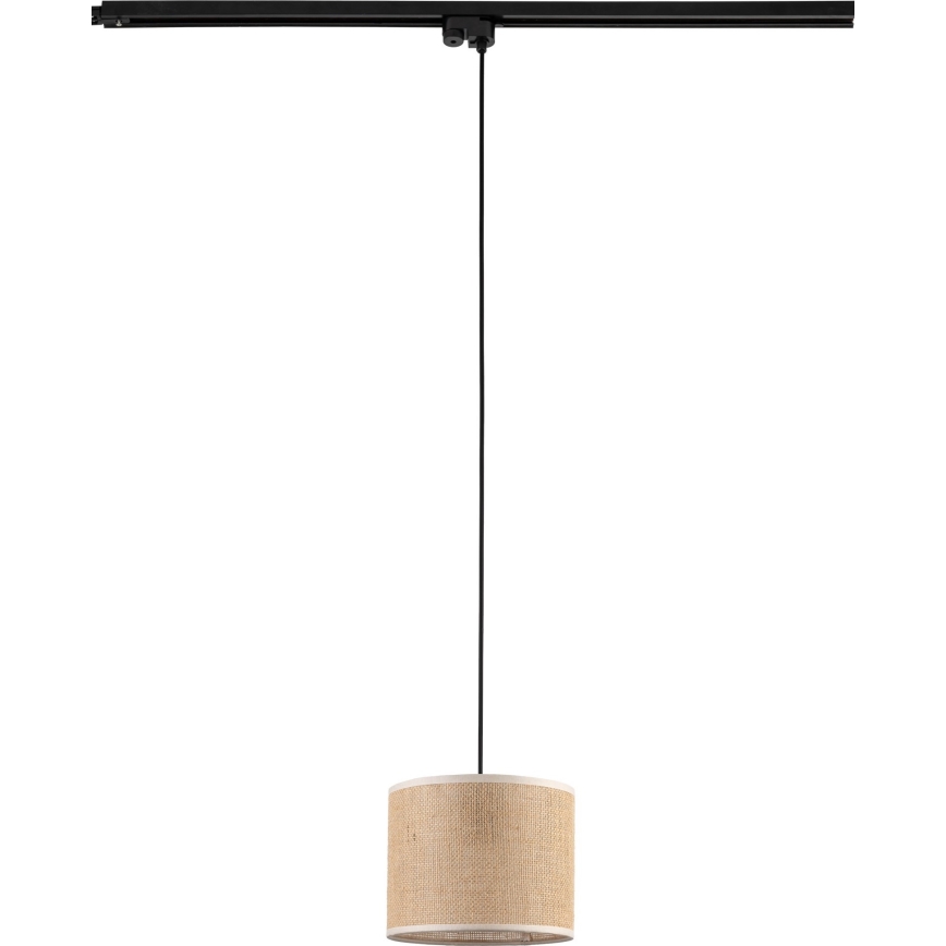 Luster na lanku do 1-fázového lištového systému TRACER 1xE27/15W/230V pr. 20 cm čierna/hnedá