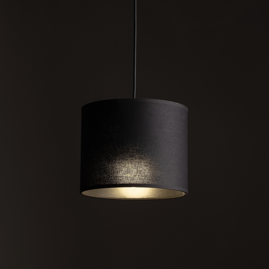 Luster na lanku do 1-fázového lištového systému TRACER 1xE27/15W/230V pr. 20 cm čierna