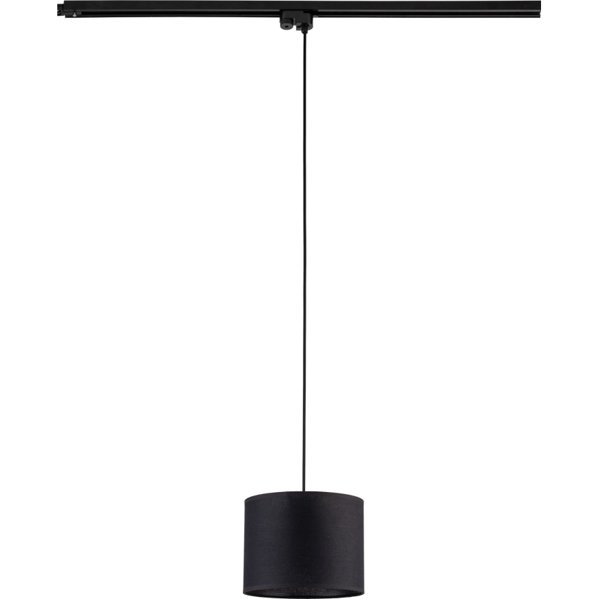 Luster na lanku do 1-fázového lištového systému TRACER 1xE27/15W/230V pr. 20 cm čierna