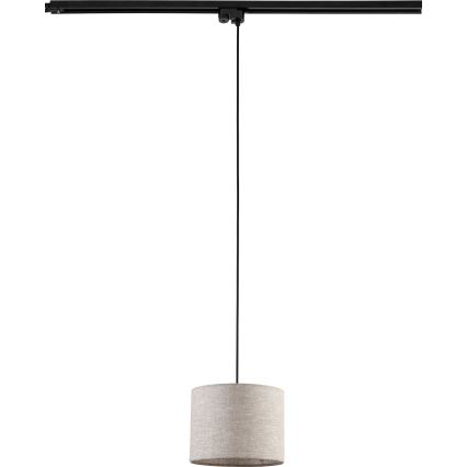 Luster na lanku do 1-fázového lištového systému TRACER 1xE27/15W/230V pr. 20 cm čierna/šedá