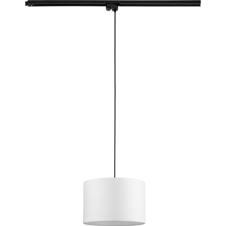 Luster na lanku do 1-fázového lištového systému TRACER 1xE27/15W/230V pr. 30 cm čierna/biela