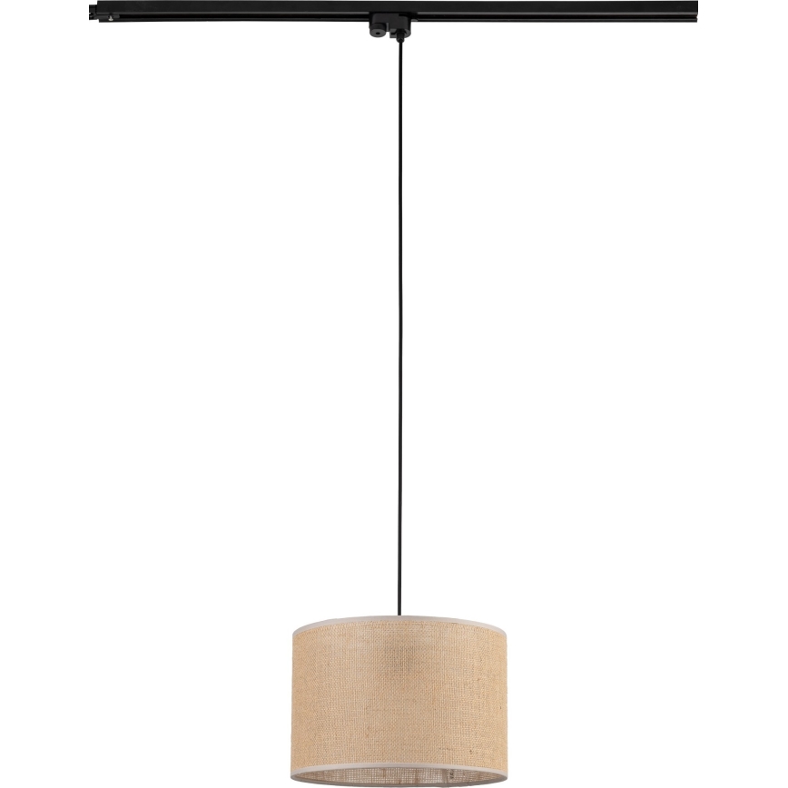 Luster na lanku do 1-fázového lištového systému TRACER 1xE27/15W/230V pr. 30 cm čierna/hnedá