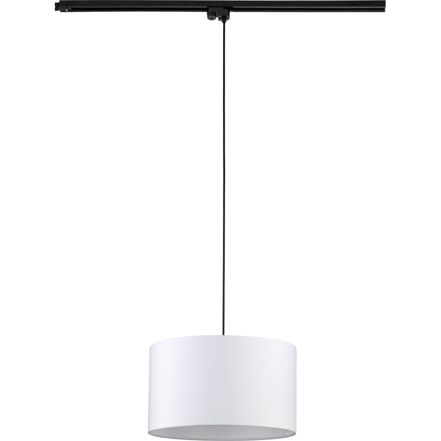 Luster na lanku do 1-fázového lištového systému TRACER 1xE27/15W/230V pr. 38 cm čierna/biela