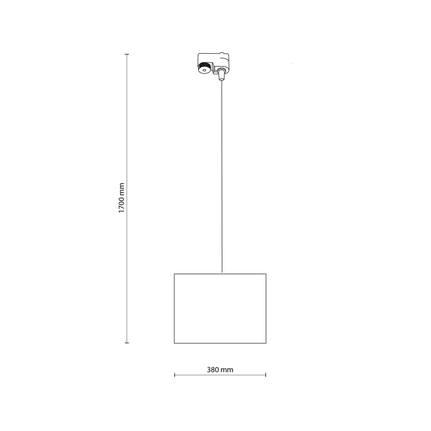 Luster na lanku do 1-fázového lištového systému TRACER 1xE27/15W/230V pr. 38 cm čierna