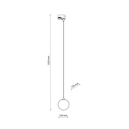 Luster na lanku do 1-fázového lištového systému TRACER 1xG9/8W/230V čierna/biela