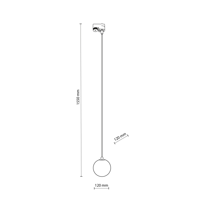 Luster na lanku do 1-fázového lištového systému TRACER 1xG9/8W/230V čierna/biela