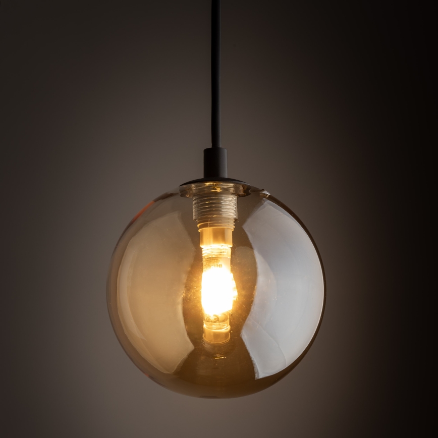Luster na lanku do 1-fázového lištového systému TRACER 1xG9/8W/230V čierna/dymová hnedá