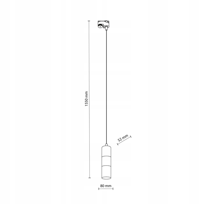 Luster na lanku do 1-fázového lištového systému TRACER 1xGU10/10W/230V čierna/zlatá