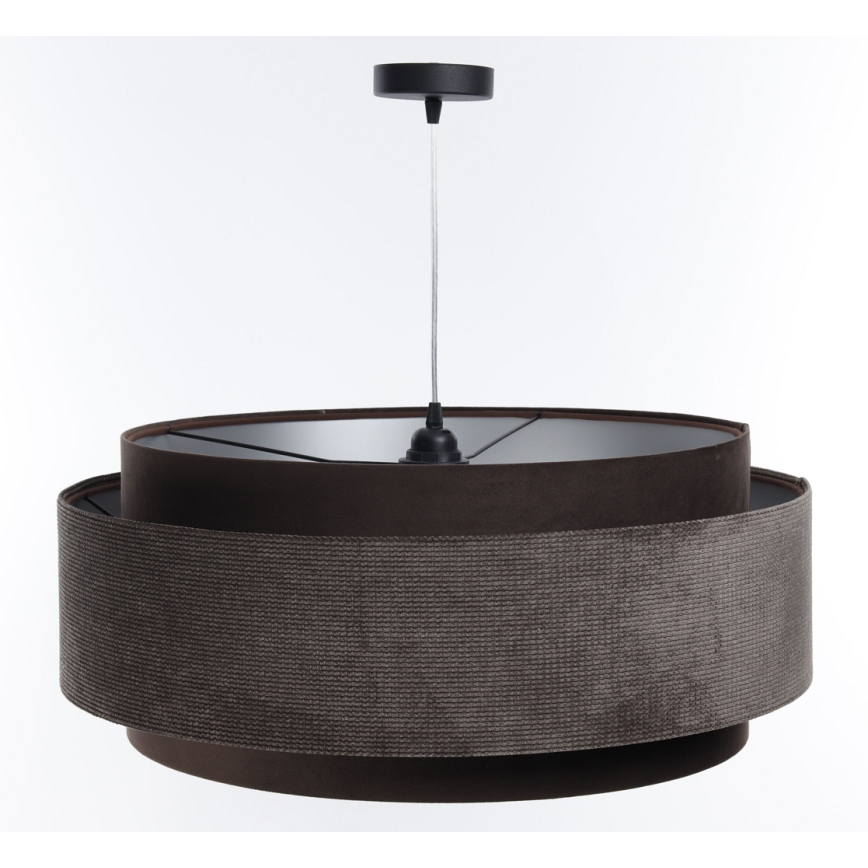 Luster na lanku DOBLO 1xE27/60W/230V pr. 60 cm hnedá/strieborná