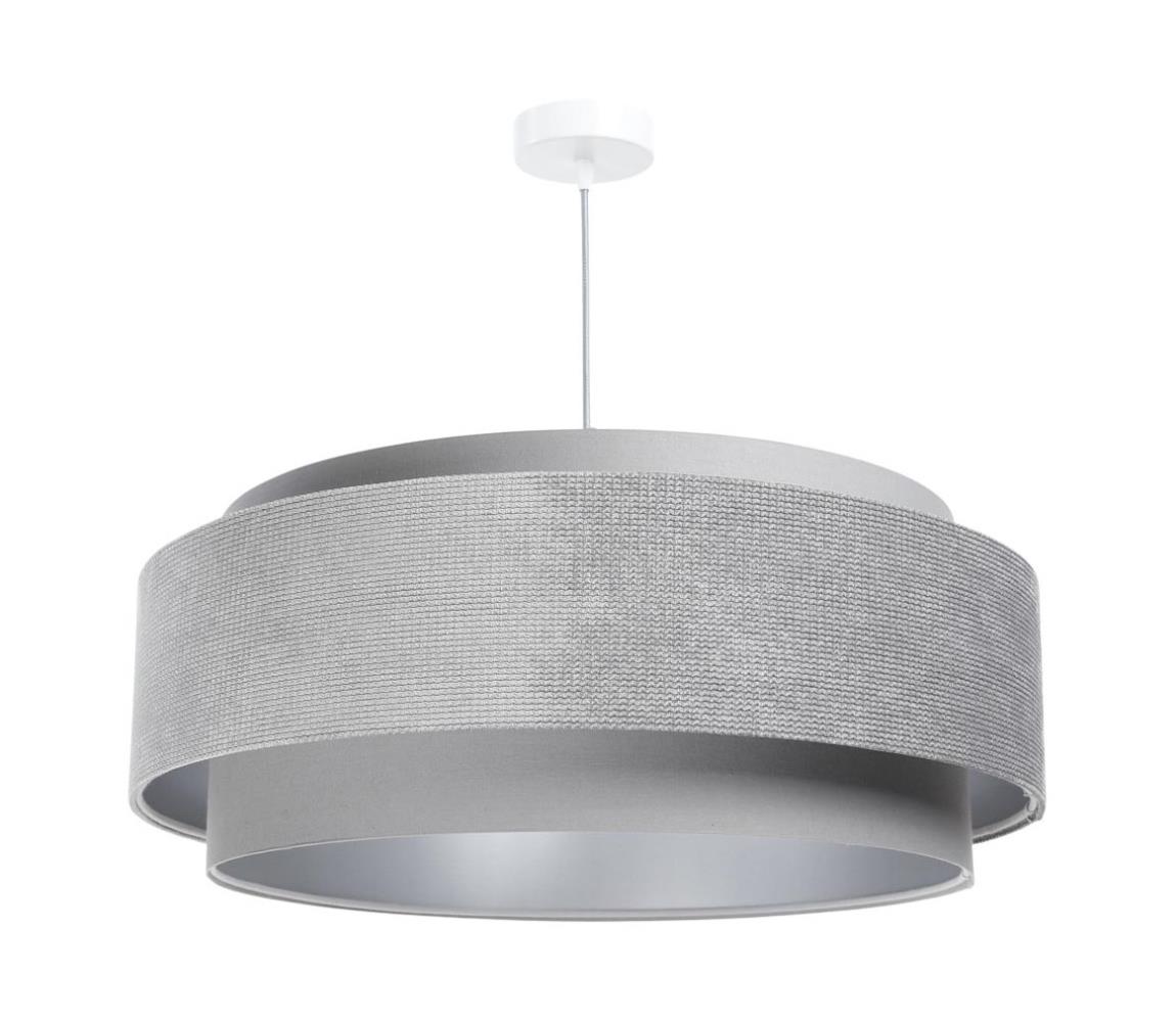 Luster na lanku DOBLO 1xE27/60W/230V pr. 60 cm šedá/strieborná